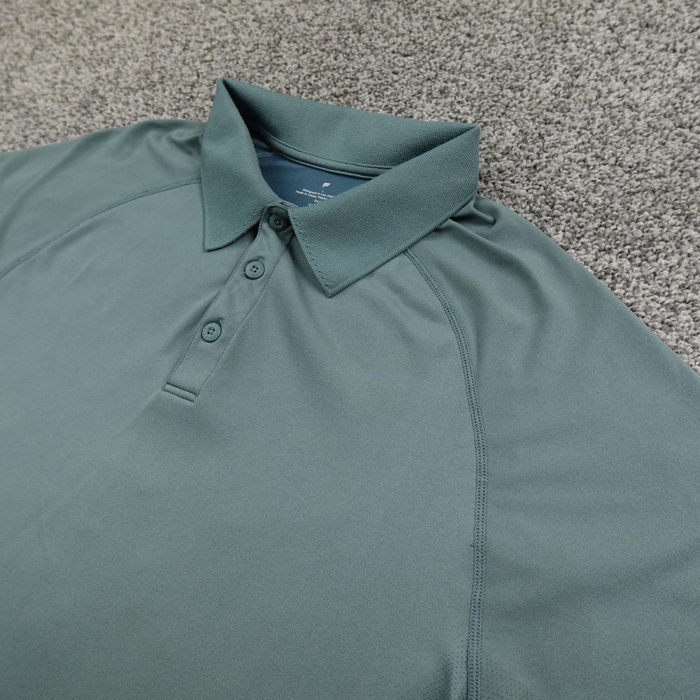 Fabletics Polo Shirt Mens L Green Training Day Performance Athletic Golf Stretch